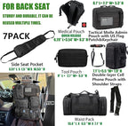 7 PACK Tactical Seat back organizer Truck organizer With 6 Detachable Pouches Universal For Car Truck Ford Jeep Military-Grade Heavier Panels With Multi-functional Packs (7-PACK-Upgrade)