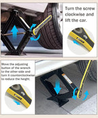 Bylikeho Scissor Jack Lift - 2 Ton Car Tire Jack Tool, Universal Emergency Kit with Lug Wrench, Portable Tire Changing Kit fo