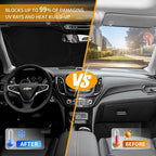 Car Windshield Sun Shade for 4Runner 2003-2009-Sunshade for Front Window Cover Custom Fit Toyota RAV4 4Runner Sequoia Land Cruiser Sun Visor Protector 210T Fabric Foldable Shades Block UV Ray (M+