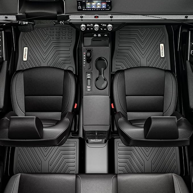 YITAMOTOR Floor Mats for Chevrolet Chevy Colorado Crew Cab 2023 2024 2025 2026 & GMC Canyon 2023 2024 2025 2026, Custom Fit All Weather Protection 1st & 2nd Row TPE Floor Liners, Pickup Accessories