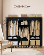 CASAMAYA Portable Closet, 81.1 Inch Extra Large Capacity Wardrobe Closet with Cover, Clothes Storage Organizer with Shelves a