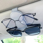 KIWEN Sunglasses Holder for Car Visor, Magnetic Leather Sunglass Eyeglass Hanger Clip for Car Sun Visor Accessories (1, Black)