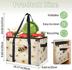 Reusable Grocery Bags Heavy Duty Shopping Bags Foldable Large Tote Bags with Long Handles & Hard Bottom