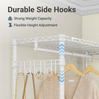 VIPEK L4 Garment Rack L Shaped Clothes Rack for Corner, Freestanding Portable Wardrobe Closet Heavy Duty Clothing Rack with 3