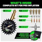 Rhino USA Adjustable Tire Deflators with Gauge (0-60psi) Calibrated & Automatic Tire Air Down Tool - Large 2" Easy Read Glow Dial & Solid Brass Hardware - Best Offroad Deflator for Jeep, Truck or ATV