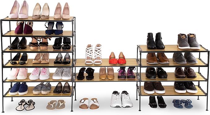 Seville Classics Sturdy Freestanding Storage Shelf for Bedroom, Closet, Entryway, Dorm Room Organizer Stackable Durable Metal