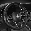 HighnessHwoo 3D Car Steering Wheel Cover Comfort Grip Massage Sporty Anti-Slip Carbon Fiber Faux Leather for F150, Trucks, Je
