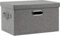 Graciadeco Medium 15" 21 Quart Collapsible Stackable Storage Bins with Lids, 1 Pack Gray Foldable Fabric Closet Storage Boxes