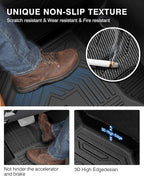 Powerty Floor Mats & Truck Bed Mat for 2022-2024 2025 2026 Ford Maverick Gas Model Accessories Floor Mats 2 Row Liner Set All Weather TPE 3D Floor Liners&Truck Bed Liner