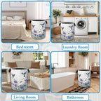 Hummingbird Flowers Laundry Basket Collapsible Laundry Hamper Clothes Toy Storage Bin for Bathroom Bedroom Room Decor 16" X 2