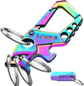 Hephis Skull Heavy Duty Key Chain,Car Emergency Escape Tool, Seat belt Cutter,Bottle Opener,Carabiner Car Key Chains