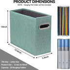 2 Pack Letter Size File Storage Box Collapsible，Fabric Hanging File Folders Organizer, Portable Office Document Holder with M