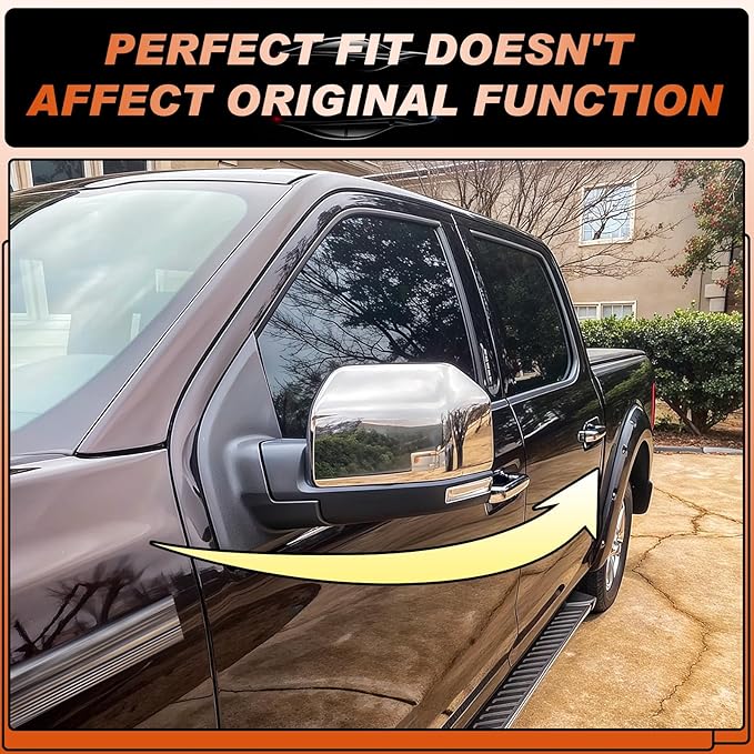 ACLONG Chrome Tow Mirror Cover Caps Left Driver Side & Right Passenger Side Rearview Side Mirror Covers Fit for Ford F150 2015 2016 2017 2018 2019 2020-1 Pair