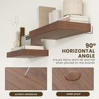 Deep Floating Shelves | 24 Inch Walnut Floating Shelves Set of 2 | 12 Inch Deep Rustic Wood Shelves for Wall | 24" W x 12" D 