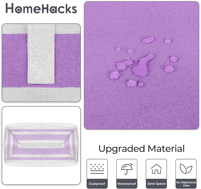 HomeHacks 2 Pack Large Laundry Baskets, Waterproof, Freestanding Laundry Hampers, Collapsible Clothes Hamper with Reinforced 