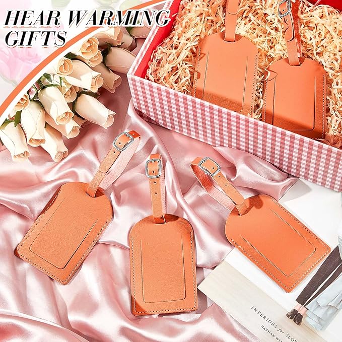 Dunzy 30 Pieces Leather Luggage Tag Women Identifiers Travel Suitcase Tags for Luggage Travel Backpack Bag Wedding Favors Wom