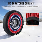 VEVOR Snow Socks for Tires - Excellent Alternative for Tire Chains, Polyester Fiber Tire Socks for Snow, Fits Car, SUV, Picku