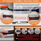 UNXMRFF 32 Inch Snow Brush - Aluminum Car Snow Scraper and Brush for Cars Windshield with Ergonomic Foam Grip for Snow Removal, Detachable Ice Scraper for Car