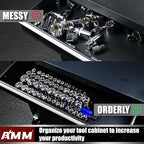 AMM 9-Piece Socket Organizer, 1/2 inch, 3/8 inch and 1/4 inch Drive ABS Tools-Blue Socket Holder,Heavy Duty Socket Racks, Pre