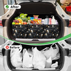 Reusable Grocery Bags Heavy Duty Shopping Bags Foldable Large Tote Bags with Long Handles & Hard Bottom