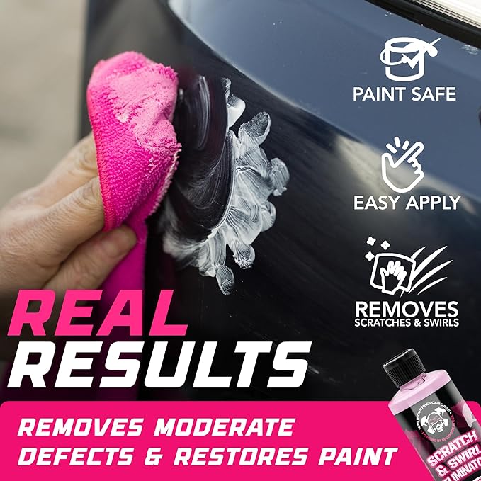 16 Fl. Oz Large Size Scratch Remover for Cars – Removes Swirls & Light Scratches in Minutes – Clear Coat Safe Car Polish Compound – Easy Hand Application Paint Restorer- No Buffer Needed