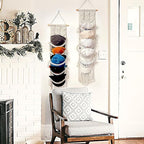 jontell Cap Holder-3 Pack-Hat Organizer for 30 Baseball Caps, Macrame Hat Rack for Wall, Cap Rack for Decoration and Display,