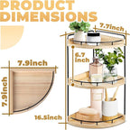 3 Tier Bathroom Counter Organizer, Bathroom Counter Tray and Vanity Organizer, Wood Corner Countertop for Kitchen, Dresser (R