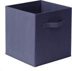 Casafield Set of 6 Collapsible Fabric Cube Storage Bins, Navy Blue - 11" Foldable Cloth Baskets for Shelves, Cubby Organizers