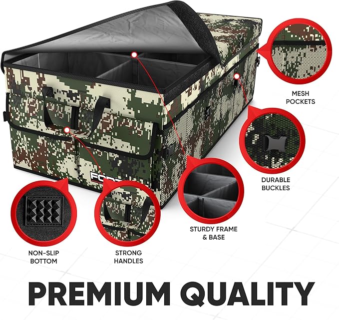FORTEM Trunk Organizer For SUV Car Trunk Organizer, Foldable Storage, Car Accessories for Women Men, Collapsible Bag, Perfect C