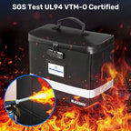 BlackSmith Fireproof Document Box With Lock, 4200°F Heat Resistant & IPX3 Waterproof Document Bag with Hanging File Organizer
