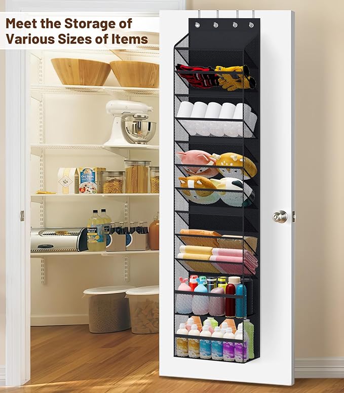 MISSLO 12 Tier Over the Door Shoe Organizer Hanging Shoe Rack for Closet Storage Sneaker Holder for Door Fit 24 Pairs Sandals