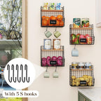 4 Pack Fruit Basket for Kitchen with Lid, Counter&Wall Mounted Hanging Fruit Basket, Potato and Onion Storage, Metal Wire Fru