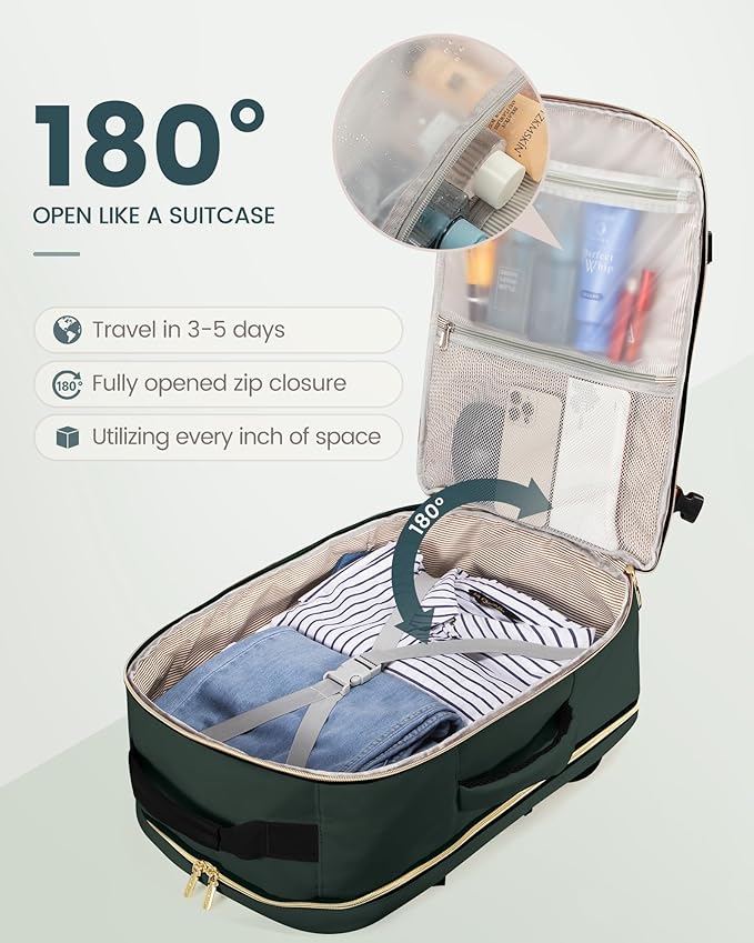 LOVEVOOK Travel Backpack for Women & Men 40L,Airline Approved Carry On Backpack Travel Essential,TSA Carry on Luggage,Waterpr