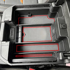 TACOBRO Center Console Organizer Compatible with 2020-2023 Silverado/Sierra 2500/3500HD/ 2019-2022 Chevy Silverado 1500 / GMC Sierra 1500 Accessories - Full-Coverage Insert Tray, ABS material,Red