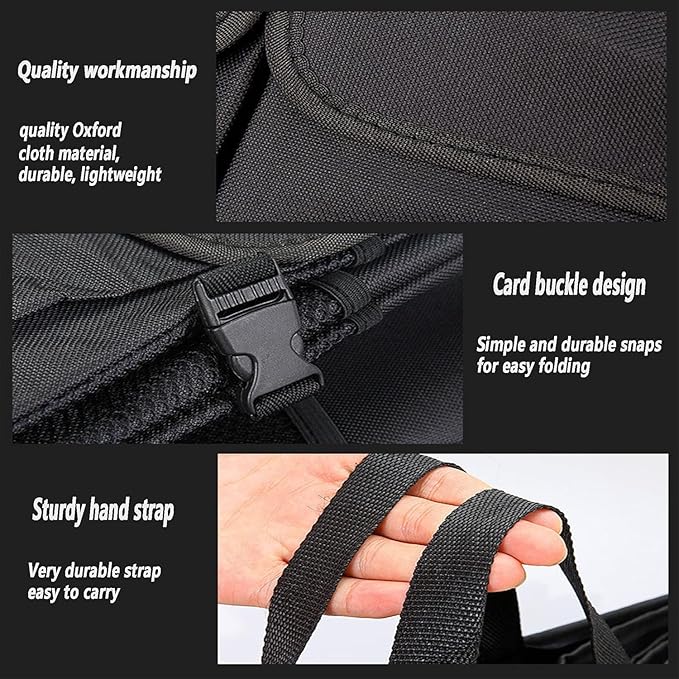 51L Large Capacity Trunk Organizer for Car,Oxford Cloth SUV Trunk Organizer with 2 Pocket and 4 Net Storages Tools Toys
