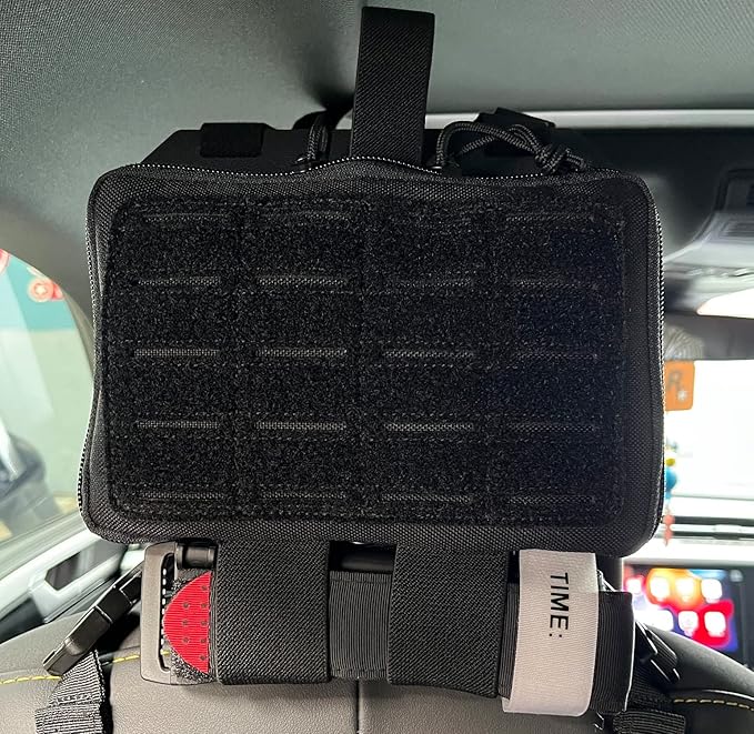 Vehicle MOLLE Panel Car Visor Organizer Storage Rack Rigid Insert Panel for Backpack Tactical Accessories Gear Holder Molle Pouches EDC Gadgets Small Tools Pens Sunglasses