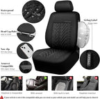 CAR PASS Neoprene Waterproof Seat Covers Full Sets, Wetsuit Car Seat Covers 5 Seats Universal Fit for Vans, Truck, SUV, 3D Ty