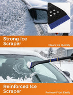 34" Extendable Ice Scrapers for Car Windshield 2-in-1 Snow Brush for Car Snow Scraper for Car Snow Scraper and Drush with Ergonomic Foam Grip for Cars, Trucks, SUVs with 360° Pivoting Brush Head Blue