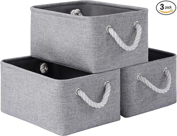 Storage Baskets for Shelves 13.8x9.8x6.7 Inch, Foldable Fabric Storage Bins with Handles, Small Storage Baskets for Organizin