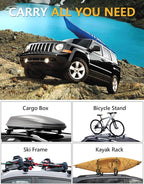 Tuyoung 300lbs Lockable Roof Rack Cross Bars Compatible with Jeep Patriot 2007-2017 with Raised Side Rails,Heavy Duty Anti-Theft Aluminum Roof Rails Crossbars Cargo Carrier Bag Black Bike