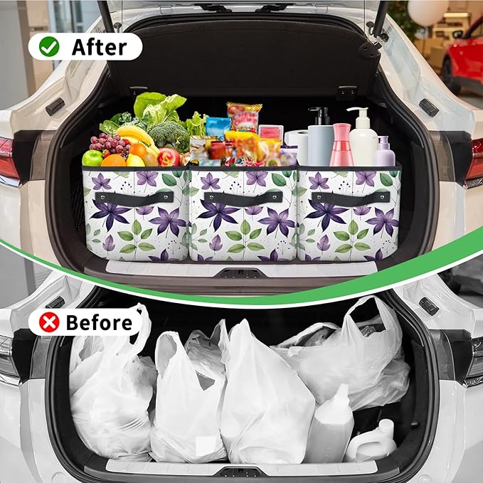 Reusable Grocery Bags Heavy Duty Shopping Bags Foldable Large Tote Bags with Long Handles & Hard Bottom