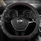 D-Shaped Steering Wheel Cover, Leather Car Wheel Protector with 3D Honeycomb Anti-Slip Design, Universal Breathable Comfy Cov