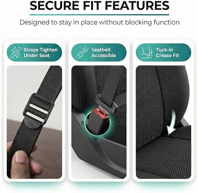 FH Group Car Seat Covers High Back Classic Cloth Front Pair Set with Gift, Easy to Install - Universal Fit for Cars, Trucks &