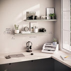 Ballucci Floating Shelves, 36" Wood Wall Shelf Set of 2, with Invisible Brackets for Bathroom, Living Room, Bedroom, Kitchen,