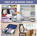 Cozy Essential Vacuum Storage Bags, 80% Compression Vacuum Seal Space Saver Plastic Packaging Bags for Clothes, Blankets, Pil