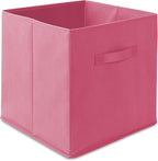Casafield Set of 6 Collapsible Fabric Cube Storage Bins, Hot Pink - 13" Foldable Cloth Baskets for Shelves, Cubby Organizers 