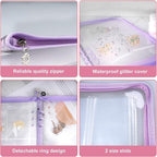 Travel Jewelry Organizer Transparent Jewelry Storage Book Set with Pocket Traveling Necklace Earring Organizer with Zipper fo