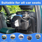 Upgraded Car Seat Back Organizer With Extra Large Tissue Holder Fits For Kleenex Tissue Box (50-230ct), PU Leather Headrest Seat Back Storage Accessories (Black-2 Packs)