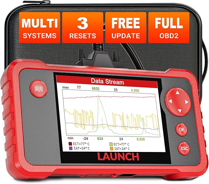 Launch Crp123 V2.0 Obd2 Scanner, 2026 Engine/Abs/SRS/Transmission Car Diagnostic Tool with Oil Reset/Throttle Adaption/SAS