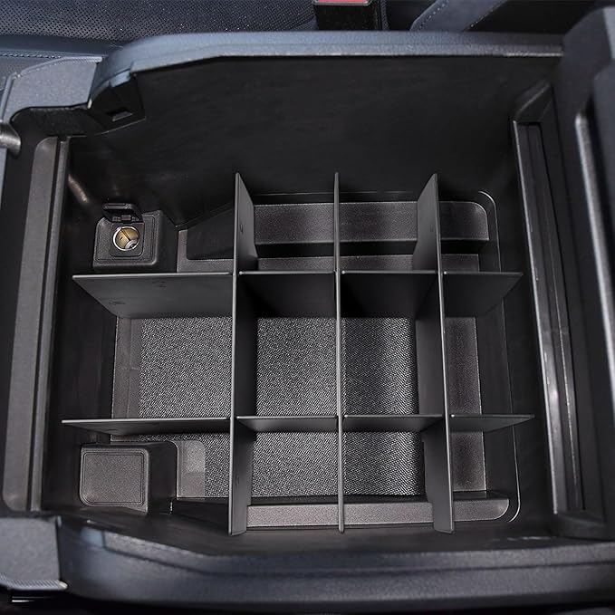 Center Console Organizer Compatible with Ford F250/F350/F450 (2017-2022) and Expedition (2018-2024) Interior Accessories Armrest Storage Box Insert Tray, Black(Full console w/bucket seats ONLY)